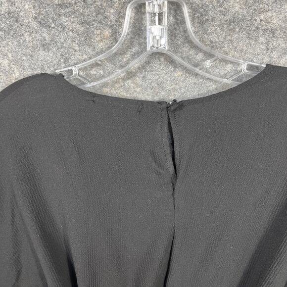 Gibson Size Small Women’s Tie Front Blouse Black Dressy 3/4 Sleeves Pullover EUC - Picture 9 of 9